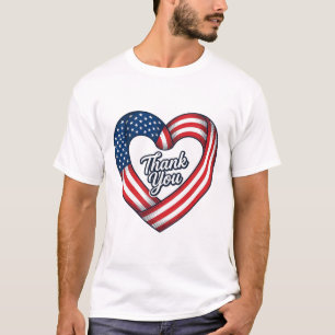 Danke Patriotisches Herz Vintage Vektor Design_1 T-Shirt