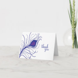 Danke, Peacock Feather Lila Dankeskarte
