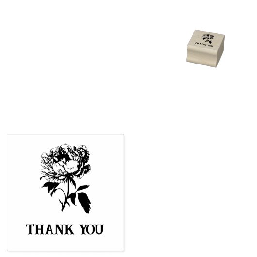 Danke, Peony Gummistempel (Stempel)