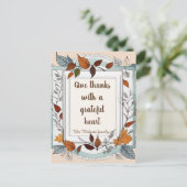 Danke. Personalisiert, Erntedank Feiertagspostkarte (Stehend Vorderseite)