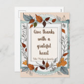 Danke. Personalisiert, Erntedank Feiertagspostkarte (Vorne/Hinten)