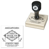 Danke | Personalisierter Vintager Hühnerhof Gummistempel (Stempel)