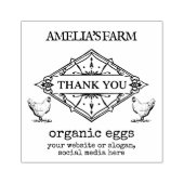Danke | Personalisierter Vintager Hühnerhof Gummistempel (Prägung)