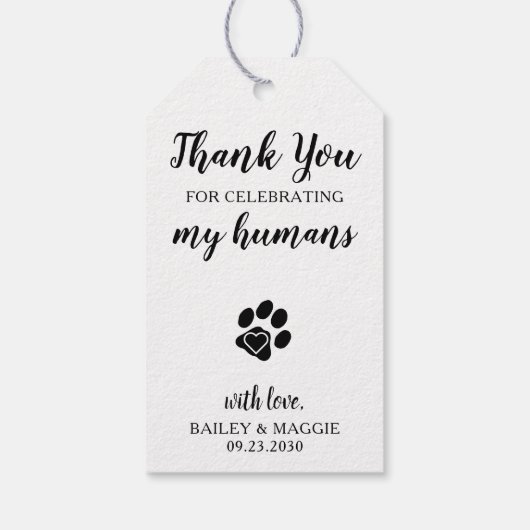 Danke Pet Biscuit Bar Hund Leckerei Gastgeschenk H Geschenkanhänger (Rückseite)