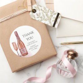 Danke Petals & Prosecco Brautparty Runder Aufkleber