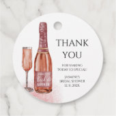 Danke Petals und Prosecco Brautparty Geschenkanhänger (Rückseite)