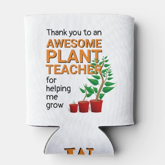 Danke Pflanze Lehrer Monogram Dosenkühler (Rückseite)