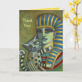 Danke! Pharao-und Katzen-Karte Karte (Gelbe Blume)