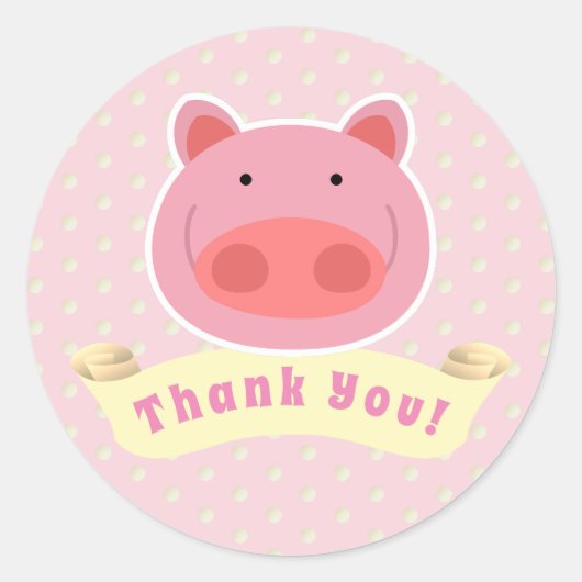 Danke Piglet Runder Aufkleber (Vorderseite)