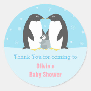 Danke Pinguin Family Baby Shocker Runder Aufkleber