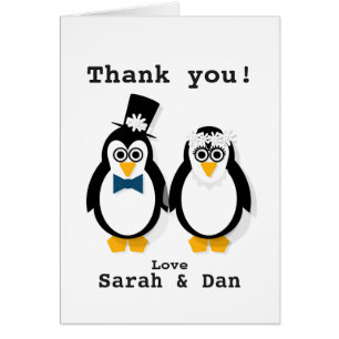 "Danke!" Pinguin-Hochzeitskarte