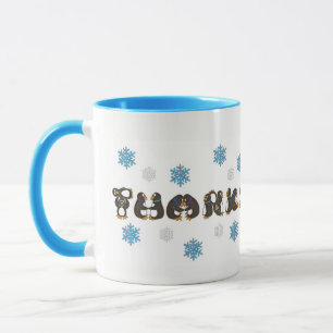 Danke Pinguin Winter Snowflake Snow Tasse