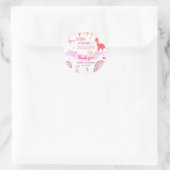 Danke Pink Baby Dinasaur Kindergeburtstag Party Runder Aufkleber (Tasche)