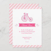 Danke, Pink Baby Duschkarte Einladung (Vorne/Hinten)
