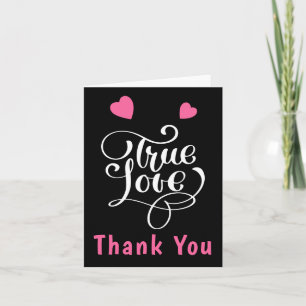 Danke Pink & Black True Love Hearts Hochzeit