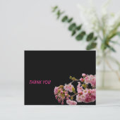 Danke, Pink Blossom Blume Postkarte (Stehend Vorderseite)