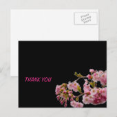 Danke, Pink Blossom Blume Postkarte (Vorne/Hinten)