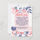 Danke Pink Blue Flowers Botanical Baby Dusche (Vorderseite)