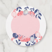 Danke Pink Blue Flowers Botanical Baby Dusche Geschenkanhänger (Rückseite)