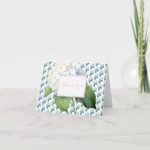 Danke Pink Blue Hydrangea Faltkarte