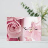 Danke, Pink Blume Dankeskarte (Stehend Vorderseite)