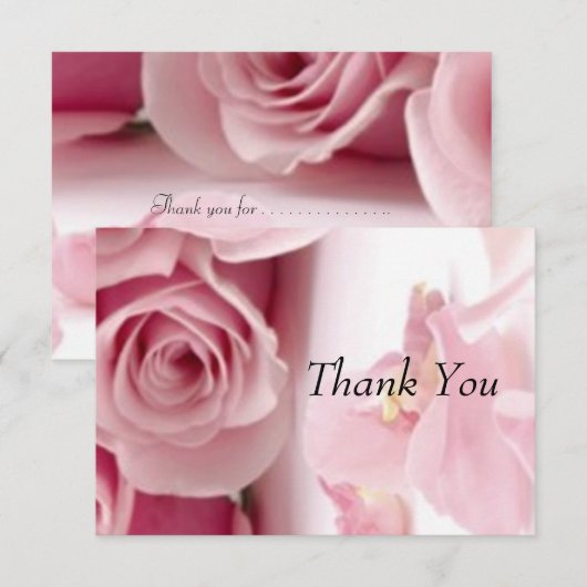 Danke, Pink Blume Dankeskarte (Vorne/Hinten)