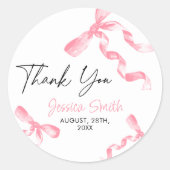 Danke, Pink Bow Sticker (Vorderseite)