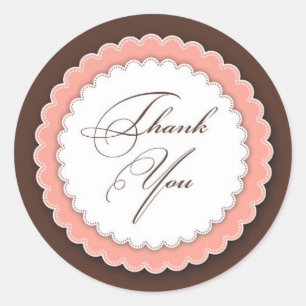 Danke, Pink Brown Runder Aufkleber