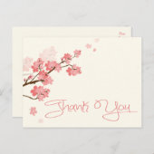 Danke Pink Cherry Blossom Blume Postkarte (Vorne/Hinten)