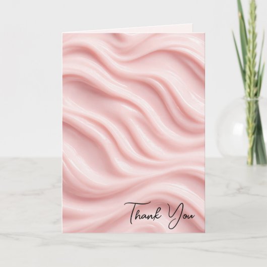 Danke Pink Creme Abstrakte Gestaltung Karte (Vorderseite)