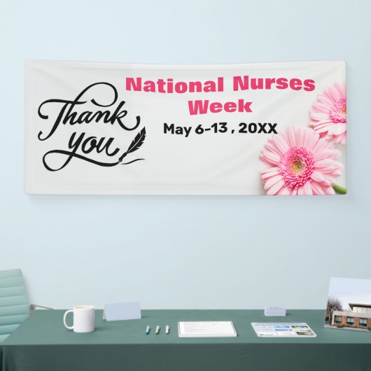 Danke Pink Daisy National Nurses Week Banner (Messe)