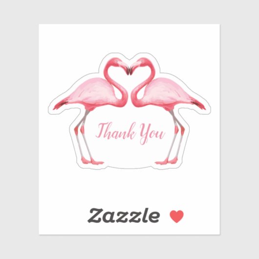 Danke, Pink Flamingos Aufkleber (Blatt)