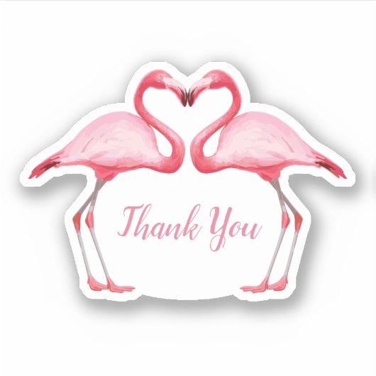 Danke, Pink Flamingos Aufkleber (Vorderseite)