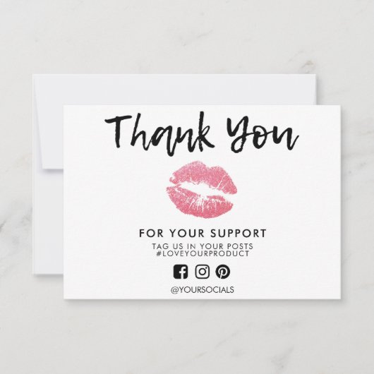 Danke, Pink Glitzer Lips Media Insert (Vorderseite)