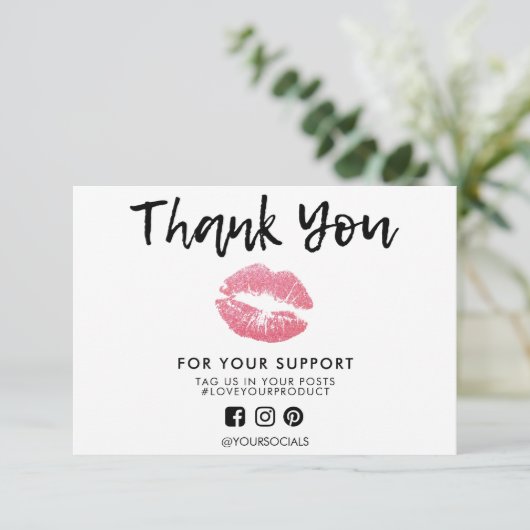 Danke, Pink Glitzer Lips Media Insert (Stehend Vorderseite)