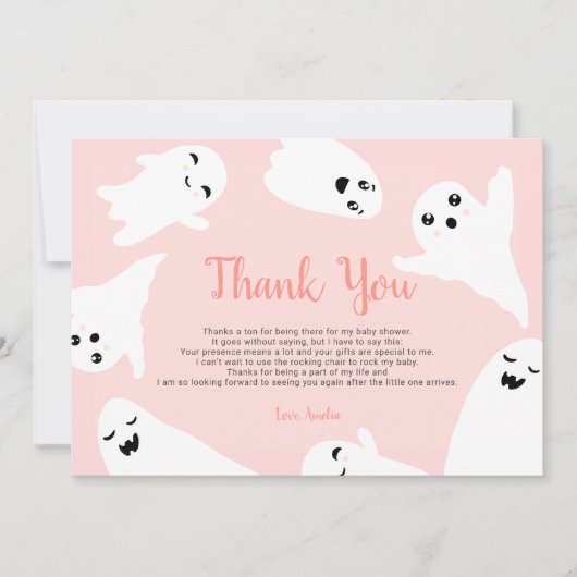 Danke Pink Halloween Geisterdusche (Vorderseite)