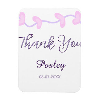 danke pink lila pastell hochzeit name datum lea magnet