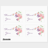 Danke Pink Lilies Floral Butterfly Stickers (Blatt)