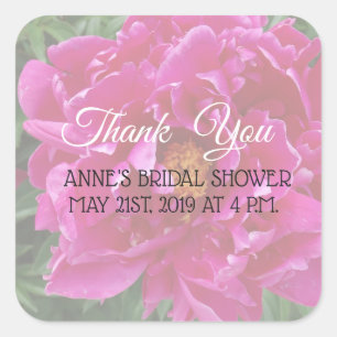 Danke, Pink Peony Brautparty Stickers