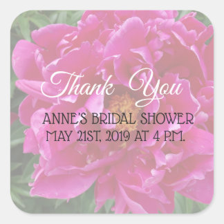 Danke, Pink Peony Brautparty Stickers