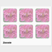 Danke, Pink Peony Brautparty Stickers (Blatt)