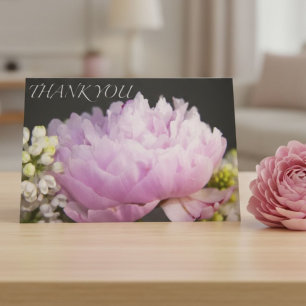 Danke Pink Peony Grußkarte