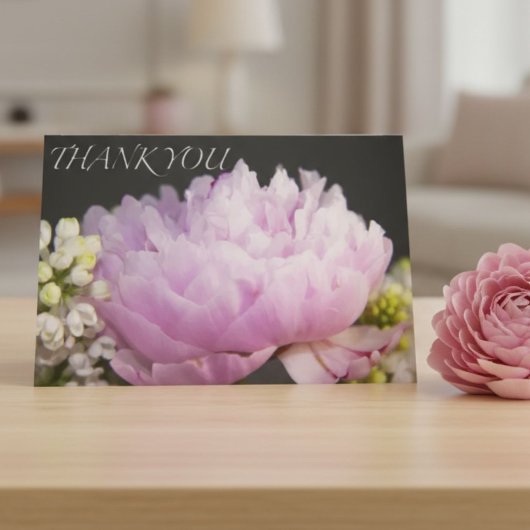 Danke Pink Peony Grußkarte