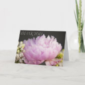 Danke Pink Peony Grußkarte (Vorderseite)