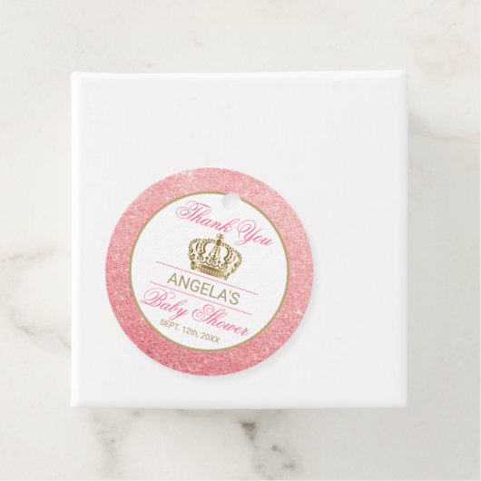 Danke Pink Princess Gold Crown Baby Dusche Geschenkanhänger (Beispiel)