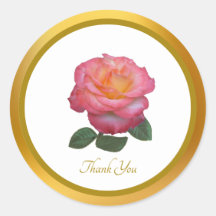 Danke Pink Rose Aufkleber