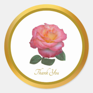Danke Pink Rose Aufkleber