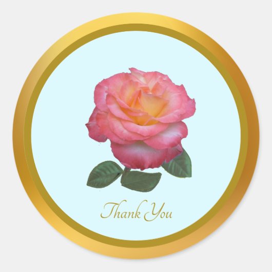 Danke Pink Rose Aufkleber (Vorderseite)