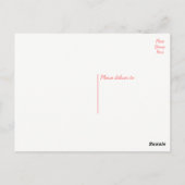 Danke Pink Rose Blume Black Floral Postkarte (Rückseite)