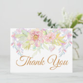 Danke Pink Rose Floral (Stehend Vorderseite)